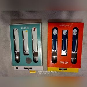 Farm blue children's set 5-pieces by Mepal in carton gift packaging.